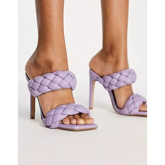 Steve Madden BNWOT  "Kenley" Lilac Braid Stiletto Heel Sandals - Picture 1 of 9
